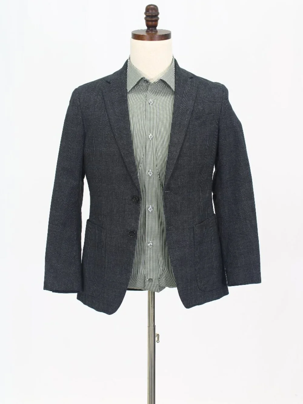 Banana Republic 36S Gray Blazer Sport Coat Jacket 2-Button Check W660
